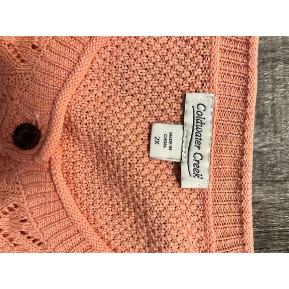 Coldwater Creek Women’s 2X Pink Knit Button Front Cardigan Sweater Winter - Picture 2 of 6